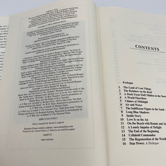 Dutch: A Memoir of Ronald Reagan - Edmund Morris - 1999 First Edition Biography - Picture 7 of 9